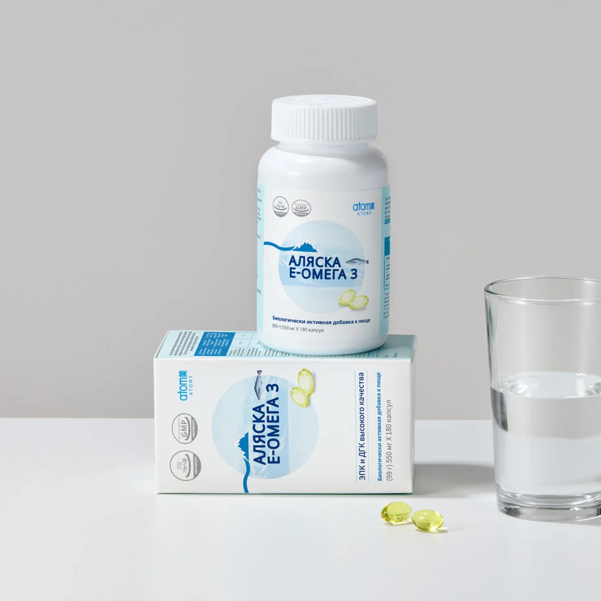 Atomy Alaska E-Omega 3, упаковка
